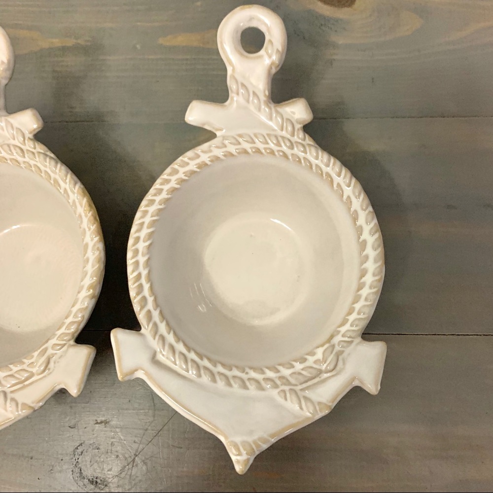 Nautical Anchor Decorative Ceramic Bowls Set of 2 - Picture 4 of 9
